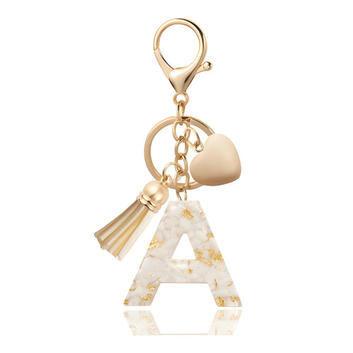 Golden Initial Bag Charm